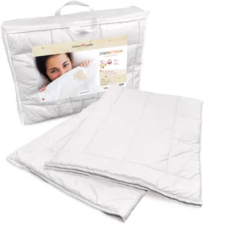AlpenXund ZirbenFamilie Zirben-Bettdecke 140 x 200 cm, Schurwolle und Zirbenholzflocken, Body-Fit Einzelkammern