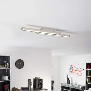 Brilliant Smart LED Deckenleuchte Sword Eisen 2 x 14W 2400lm RGBW 2700-6200K Dimmbar WiZ-App Google Alexa - Weiß/Silber