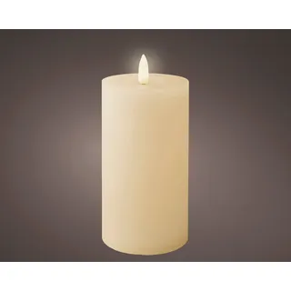 Lumineo 486773 LED Wachskerze Cream Flammeneffekt warmweiß ø 7 cm Höhe 15 cm -