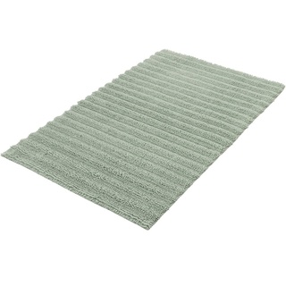Badematte Yara Kleine Wolke, Höhe 5 mm, beidseitig nutzbar, fußbodenheizungsgeeignet, Baumwolle, rechteckig, Badteppich, Uni Farben, gestreift, waschbar blau rechteckig - 60 cm x 100 cm x 5 mm