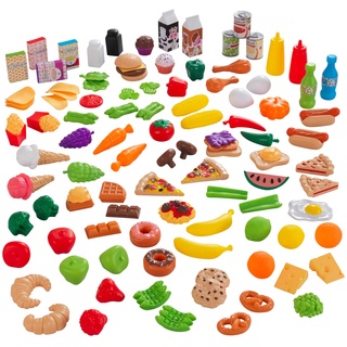 KidKraft Spielzeug-Lebensmittel Deluxe Tasty Treats für Kinderküche, Spielset mit 115 Teile, Spielküche Zubehör, Spielzeug für Kinder ab 3 Jahre, 63330