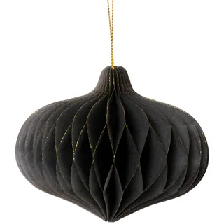 coopz Weihnachtsschmuck Weihnachtskugel Papier Anhänger Zwiebel 11 cm Christbaum Christbaumkugel, Farbe:anthrazit