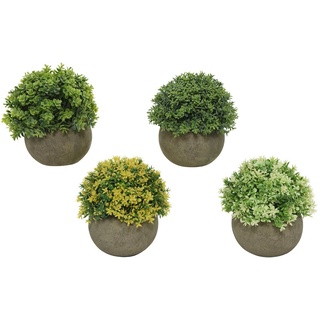 Kunstpflanze, Decoris season decorations, Kunstpflanze im Topf 13cm, 1 Stück sortiert gelb|grau|grün|weiß
