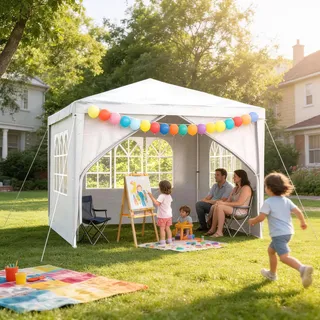 YUENFONG Pavillon Faltpavillon 3x3 m Gartenpavillon mit Abnehmbaren Seitenteilen und Dach, Stabiler Pergola Wasserdicht und Wasserdicht, Partyzelt für Garten, Terrasse und Camping, Weiß