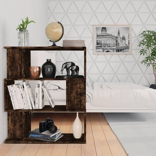 vidaXL Bücherregal/Raumteiler Räuchereiche 80x24x96 cm Holzwerkstoff
