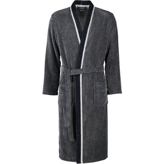 Cawö Herrenbademantel 4839 Kimono Velours, Kimono, 100% Baumwolle grau|schwarz|silberfarben M