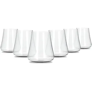 Gabriel-Glas Kristall-Weingläser ohne Stiel, 6 Stück, Premium, universelles Trinkglas für Wein, Bier, Whiskey und Cocktails, spülmaschinenfest, bleifrei, 470 ml