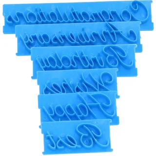 6-teiliges Diy-buchstaben-kuchenform-set, Alphabet-stempel, Gebäckformzubehör, Blau