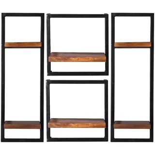 SIT Möbel Wandregal Set 95 x 25 x 75 cm Antikschwarz
