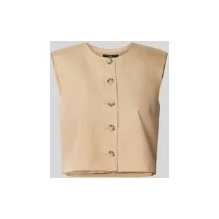 Regular Fit Weste aus Lyocell-Leinen-Mix, Sand, 38
