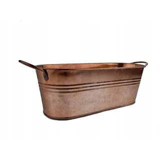 Blumentopf Blumenkaste Übertopf  Zinkwannenaus Metall Kupf für Kräuter  27 cm