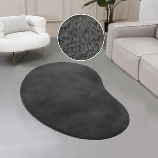 OTTO home Fellteppich OTTO HOME "Balu Bean, Kaninchenfell" Gr. 75, grau (anthrazit), B:90cm H:20mm L:135cm, Kunstfaser, Teppiche, Fellteppich, Kunstfell Teppich, Modern, weich, Wohnzimmer, Schlafzimmer