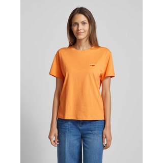T-Shirt mit Statement-Stitching, Apricot, S