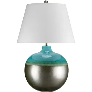 Elstead Lighting, Tischlampe, Laguna Tischleuchte E27 71cm Türkis und Graphitglasur Weiss, Made in UK (E27)