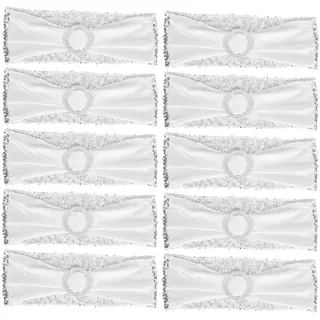 Set Mit 10 Waschbaren Gummibändern Für Stühle, Rückenlehnendekoration Für Hochzeiten, Partys Und Bankette