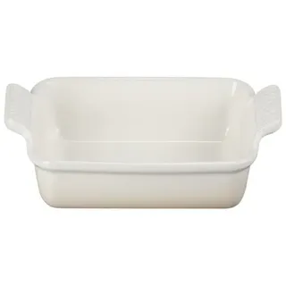 Le Creuset Rechteckige Auflaufform Tradition aus Steinzeug, 19 cm, 1.1 Liter, Meringue, 71102197160001