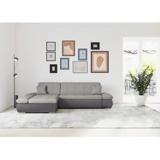 DOMO collection Ecksofa DOMO COLLECTION "MORIC 300x172 cm, XXL-Sofa mit viel Platz, L-Form, auch in Cord", grau (silber), B:300cm H:80cm T:172cm, Kunstleder SOFTLUX / Struktur (90% Polyester/ 10% Polyacryl);Microfaser PRIMABELLE (100% Polyester)/ Struktur (90% Polyester/ 