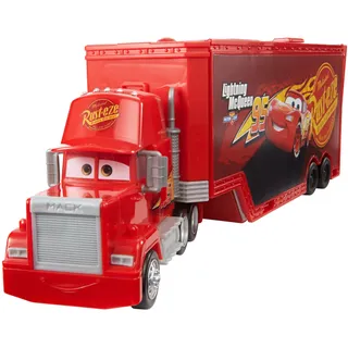 Disney Pixar Cars Transforming Mack Spielset, 2-in-1 Spielzeugtruck und Tuning-Station mit Starter, Hebebühne und mehr, vom Film inspiriert, Autorenn Spielzeug für Kinder ab 4 Jahren