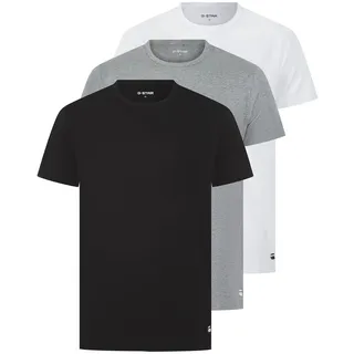 G-Star T-Shirt 3er Pack - COVE, Rundhals, einfarbig Schwarz/Grau/Weiß M,