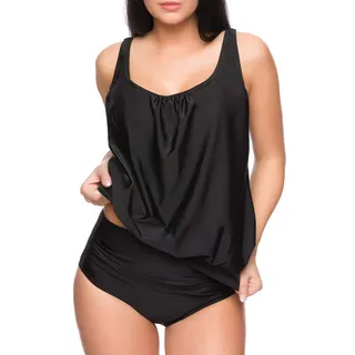 Octopus Oversize Damen Tankini Set Bauchweg mit Slip, Hotpants oder High Waist f5465 - 42