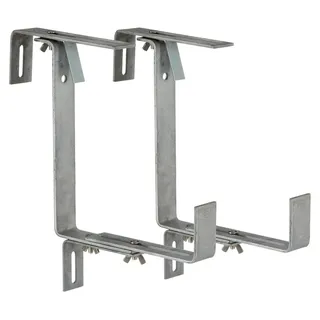 Dehner Blumenkastenhalter Profi für Rohrgeländer 2 Stück Metall silber