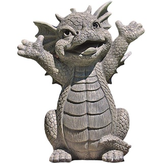 Harz Drachen Statue, Garten Drachen meditierte Statue, niedlichen Baby Drachen zwinkert, Zen Yoga Drachen Hausgarten Dekoration Drachen Buddha Kunst Skulpturen für Outdoor Yard Dekoration