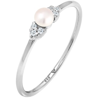 Elli DIAMONDS Verlobung Perle Diamant (0.03 ct.) 585 Weißgold Ringe Damen