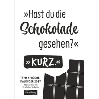 Harenberg Typo-Sprüche-Kalender Schwarz-Weiß Wochenplaner 2027