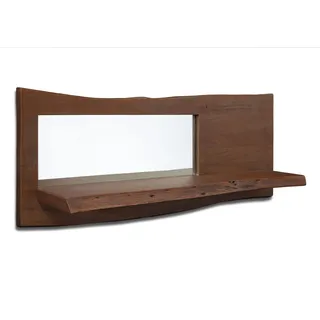 MASSIVMOEBEL24.DE Wandregal 101 x 22 x 38 cm Braun