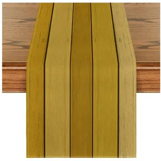 LuxusKollektion Tischläufer Tischläufer gelb Holz Planken rustikal antik 40 x 140 cm Gelb gelb