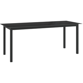 Gartenmöbel Tisch |Balkontisch |Gartentisch Schwarz 190x90x74 cm Aluminium und Glas