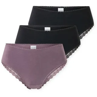 SCHIESSER Brazilian Slip 3 St. Lila/Schwarz 44