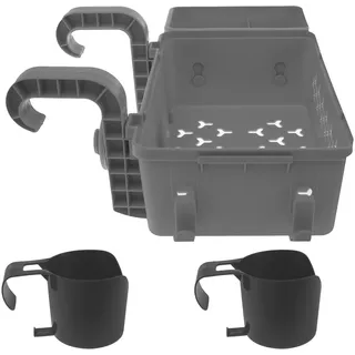 Gatphy 3 Stück Pool Aufbewahrungskorb Getränkehalter Poolrand mit Korb 2 x Getränkehalter Frame Pool Zubehör Pool Getränkehalter Bier für Handtuch Mütze Wasserbecher Mobiltelefon (Grau)