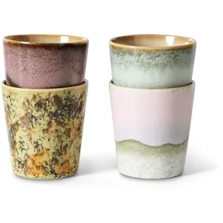 HKliving - 70's Kaffeebecher 230 ml, serendipity (4er-Set)