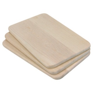 Böttcher-AG Schneidebrett aus Holz, 21,5 x 13,5 x 1 cm, Frühstücksbrettchen, 3 Stück
