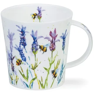 Dunoon Mugs Cairgorm Busy Bee's Becher aus feinem Knochenporzellan, 0,32 l, Blau Lavendel