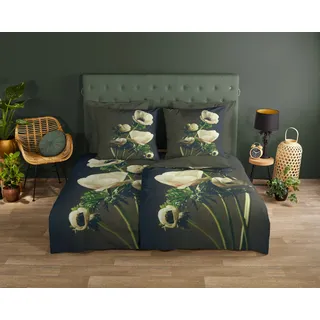 Muller Textil Leipzig Blumen Grün 135 x 200 cm + 2 x 80 x 80 cm