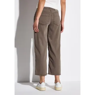 Gerade Jeans STREET ONE, Damen, Gr. 30, Länge 26, stone braun washed, Jeans, 56% Lyocell, 22% Polyester, 19% Viskose, 3% Elasthan, unifarben, casual, wadenlang, Jeans, Middle Waist