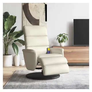 vidaXL Massagesessel mit Fußteil Kunstleder 98 x 106 x 0 cm Creme