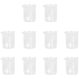 AUNMAS 10 Stück Glasbecher, Wissenschaftlicher Glasbecher, Messbecher, Wissenschaftliche Glaswaren für Labore, Klassenzimmer oder den Heimgebrauch, 50 Ml