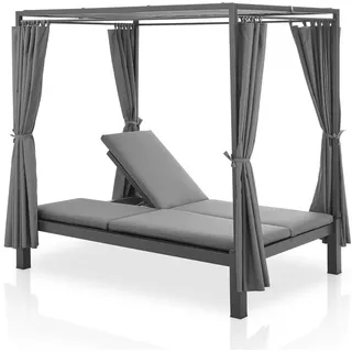 Juskys Kreta Doppel-Loungebett Grau