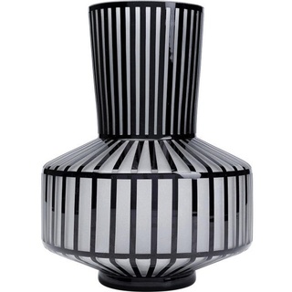 Kare DESIGN Vase Roulette 31 cm Glas Schwarz, Weiß Schwarz /