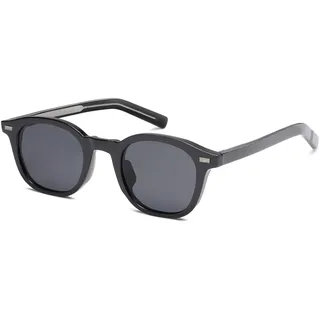 SOJOS Retro Quadratisch Rund Sonnenbrille Damen Herren Vintage Klassisch Sonnerbrillen mit UV400 Schutz Schwarz SJ2316 - M