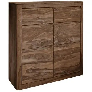 MASSIVMOEBEL24.DE Kommode 100 x 111 x 37 cm Dunkelbraun gebeizt