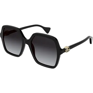 GUCCI Womens GG1072S Sunglasses, Black-Black-Grey, 56 - 59 (XL)