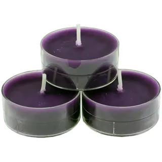20 dänische Teelichter farbig durchgefärbt, verschiedene Farben zur Auswahl, von Nordlicht-Kontor (Aubergine - Lila)
