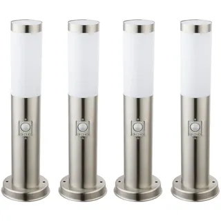 ETC Shop Außenleuchte Edelstahl DxH 7,6x45cm 4er Set silber