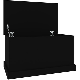 vidaXL Truhe, Aufbewahrungsbox mit Deckel, Auflagenbox Kiste mit Stauraum, Kissenbox Werkzeugkasten Spielzeugtruhe, Schwarz Holzwerkstoff