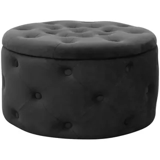 Akord Pouf AKORD ALIA aus Samtstoff 55 x 30 x 55 cm Schwarz