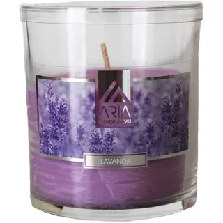 Aria Candele CAU, Art 900/C, Glas Kerze, Duft Lavendel, Lebensdauer 30 Stunden, Für Innenbereich